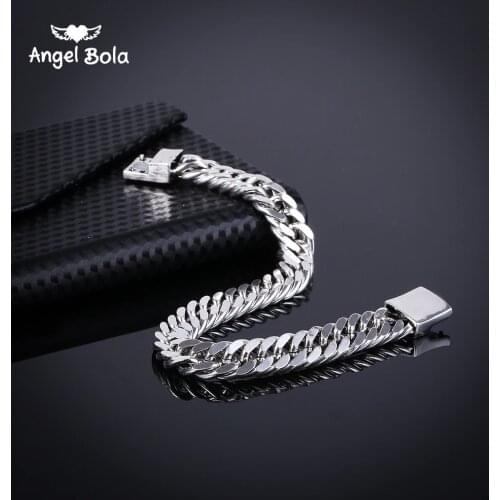2020 Bicycle Chain Wristband Fashion New Link Chain Ancient Silver color Bracelet Women Heavy 9MM Wide Mens Buddha Bangles