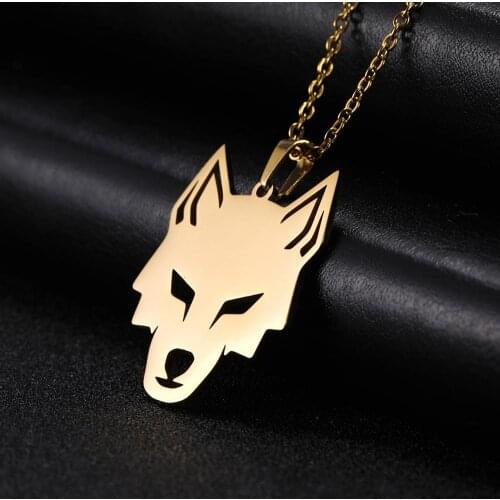 Skyrim Lone Howl Wolf Animal Pendant Necklace Men Women Amulet Stainless Steel Initial Adjustable Chain Necklaces Jewelry Gift