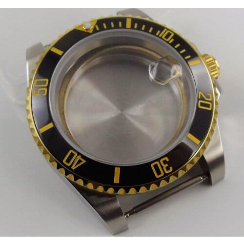 40mm PVD plated Watch Case Sapphire Glass fit MIYOTA 8215 821A 8205 movement replacement parts