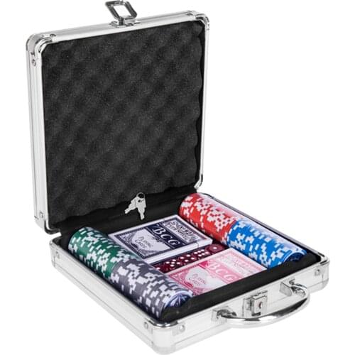 Poker Chips Set 200 Pcs Poker Kit with Aluminum Case Casino Chips 2 Decks of Playing Cards Poker Set
