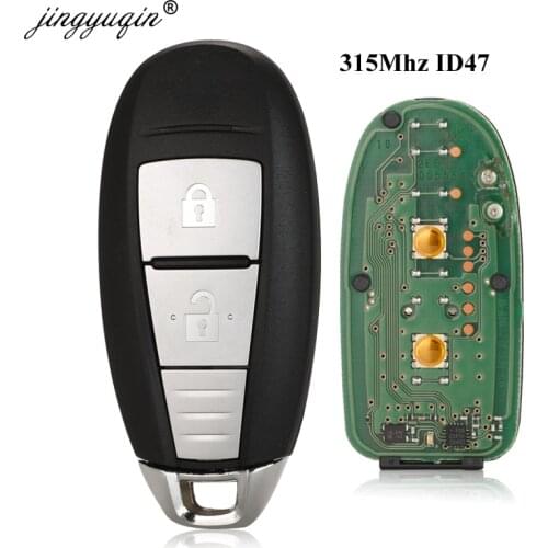 Jingyuqin Original 2 Button Smart Keyless Remote Key Fob for Suzuki 5-CROSS SX4 VITARA SWIFT 315/433MHZ with ID47 chip
