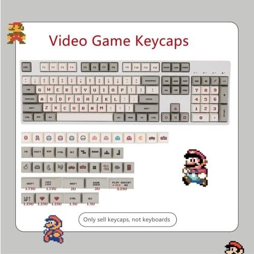 Video game keycap, 146 key QX sublimation PBT keycap Cherry MX mechanical keyboard / Game keyboard keycap