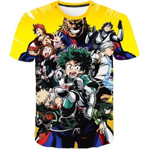 Summer T-shirts Midoriya Izuku 3D Printing School College Style Boku no Hero Academia T Shirt My Hero Academia t-shirts shirt