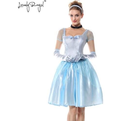 LovelyRoyal 2018 new high-end brand womens costumes dress Maid carnaval sexy cosplay medieval dress Gloves bib scarf