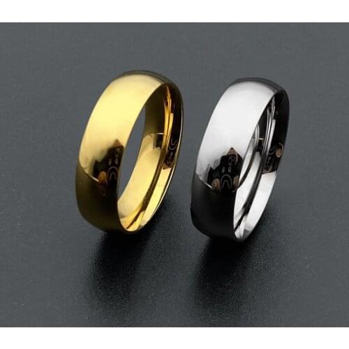 Fashion trend simple titanium steel smooth comfortable inner and outer curved ring men and women wild ring hot sale