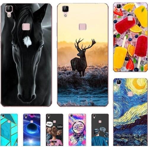Fashion Bumper Cute Case For Vivo V3 Case Soft Silicone Cat Horse Flower Cover Back Shell