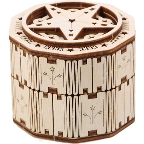 DIY Wooden Puzzle Crafts Kit Mechanical Gear Music Box Assembly Model Toy Children Christmas Gift 2020 New Arrival