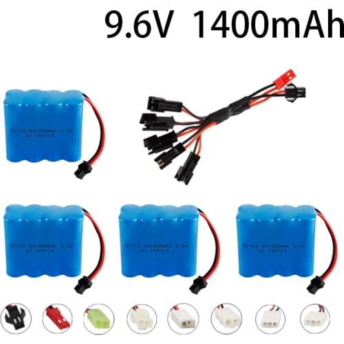 Ni-CD 9.6V 1400mah Battery + 9.6v Charger For Rc toy Car Tank Train Robot Boat Gun AA 9.6v Rechargeable Battery Pack