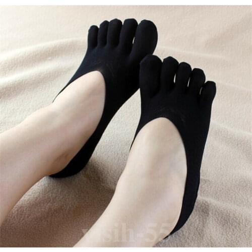 Boat Socks Women Seamless Low Cut Crew Ankle Five Finger Toe Boat Socks Hosiery Solid Sock Slippers 1 Pair