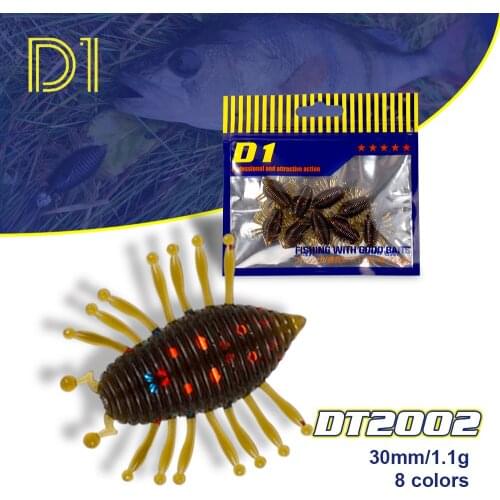 D1 trout lure Fishing Larva Worm Soft Lure 30mm/1.1g predator fishing Floating Silicone Baits sea bass fishing lure wobbler