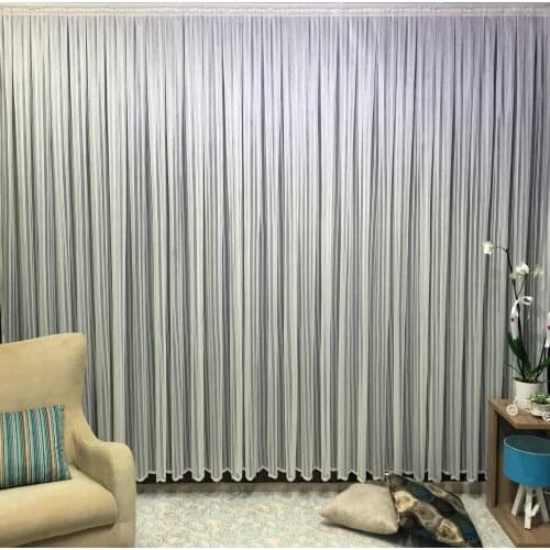 Polyester Chain Tulle Curtain 110 x 260 cm 1/3 Pile Not Deformation Wrinkle Not Wearproof