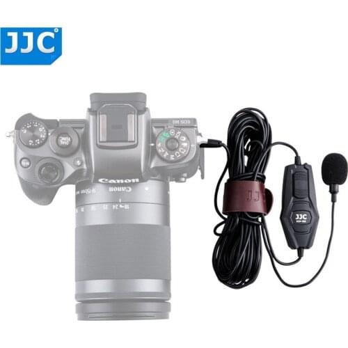 JJC 3.5mm Camera Microphone 1/4'' for Nikon/Fuji/Sony/Canon/Panasonic DSLR Studio Omnidirectional Lavalier Microfone Audio