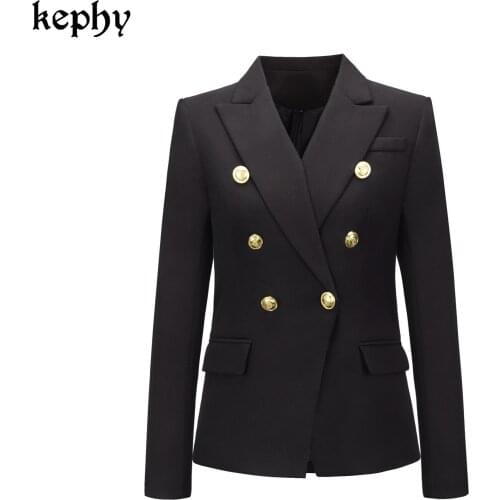 New womens jacket 2021 autumn wintersuit fashion short double-breasted Blazer solid jacket office lady plaid coat top