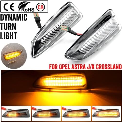 1 Set Dynamic LED Side Marker Lights 12V Flowing Turn Signal Light Side Repeater Lamp Panel Lamp for Opel for Vauxhall Astra J K