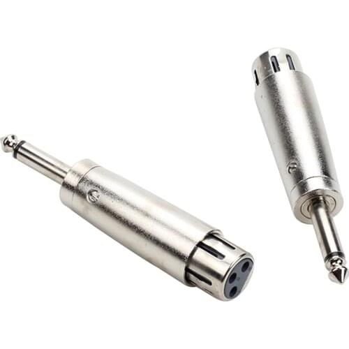 1pcs 3pin XLR Female to 1/4" 6.35mm Mono Jack Audio Cable Microphone Mic DJ Adapter