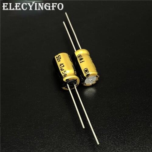 10pcs/100pcs 47uF 50V47uf NICHICON FW Series 6.3x11mm 50V47uF Audio HiFi Electrolytic Capacitor
