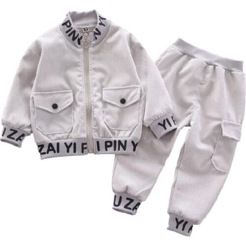 2021 New Spring Autumn Children Cotton Clothes Baby Boys Girls Jacket Pants 2Pcs/sets Infant Kids Fashion Toddler Tracksuits 2-5