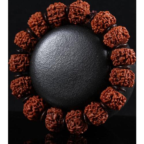 2020 Fine Jewelry Five Petal Rudraksha Bodhi Seeds Tibet Buddhism Elastic Amulet Bracelet Free Shipping