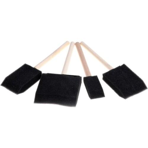 4 pcs/set Wooden Handle Foam Sponge Brush For Art Painting Graffiti Dust Cleaning Painting Tool Drawing Toys