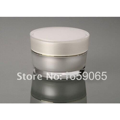 50G pear white acrylic cone- shape refillable cream bottle,cosmetic container,,cream jar,Cosmetic Jar,Cosmetic Packaging