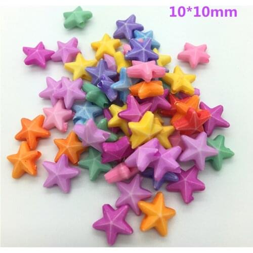 50pcs 10*10mm Starfish Mixed Colors Acrylic Perforation Beads DIY Jewelry Making Earrings Necklace Bracelet Accessories #No-43
