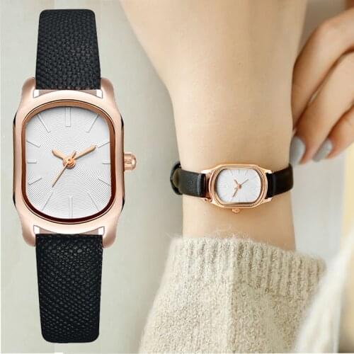 Fashion Women Leather Watch Simple Quartz twatch Elegant Female Small Rose Gold Dial Bracelet Watch Women Reloj Mujer Clock