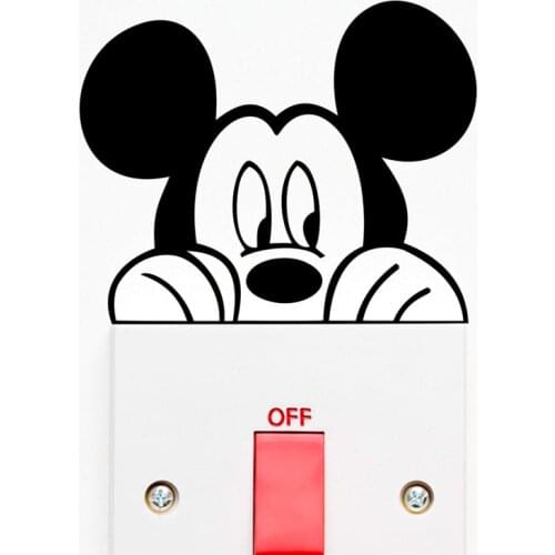 Disney Mickey Minnie Mouse Switch Stickers For Home Decor Living Room Bedroom Cartoon Wall Decals Vinyl Mural Art Diy Wallpaper
