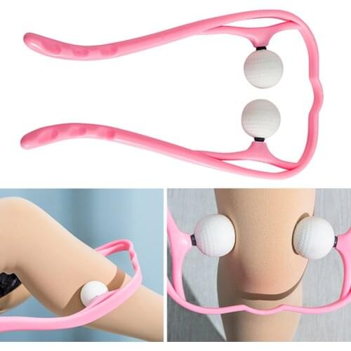 Dual Trigger Point Self-Massager Tool Pressure Relieve Home Office U-Shaped Hand Roller Manual Neck And Shoulder Therapeutic