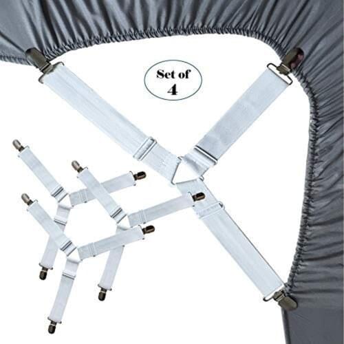 4Pcs/set Elastic Bed Sheet Grippers Clip Mattress Cover Blankets Mixed Clothes Holder Fasteners Slip-Resistant Belt Clips Gadget