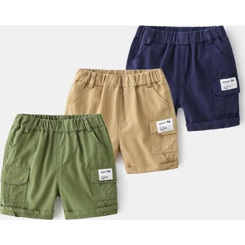 Summer New Kids Boys Casual Shorts Solid Color Cotton Baby Girls Loose Beach Shorts Pants Children Clothes 2-7Years