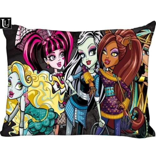 Custom Monster High Rectangle Pillow Cover Size 45x35cm (one side) Print Custom Zipper Polyester Cotton Pillowcase more size
