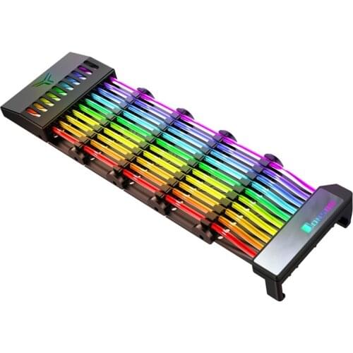 JONSBO PSU Extension Cable RGB Trunking Cover Rainbow Bridge for 24Pin ATX Cable MOD Symphony Line, 5V Rainbow RGB M/B SYNC