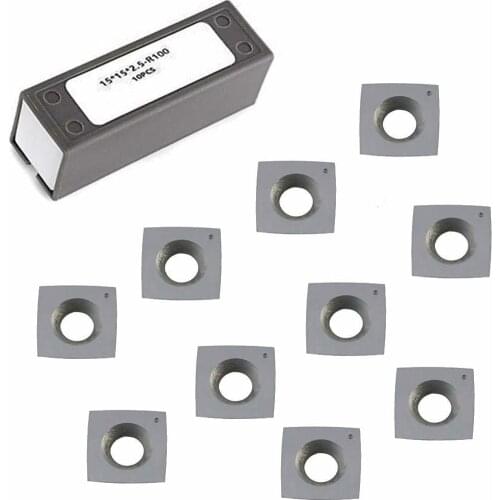 FOXBC 15mm Radius Carbide Inserts For Byrd Shelix Cutterheads 15x15x2.5mm Wood Turning Tools For Dewalt DW735 DW735X 10pcs