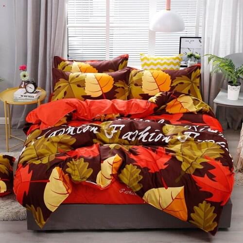 52 New Maple Leaf Printing High Quality Bedding Set Bed Linings Duvet Cover Bed Sheet Pillowcases Cover Set