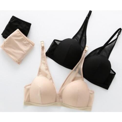 Fashion Deep V-neck Bras Set Push Up Lace Women Bras Underwear Vintage Sexy Seamless Bra Set