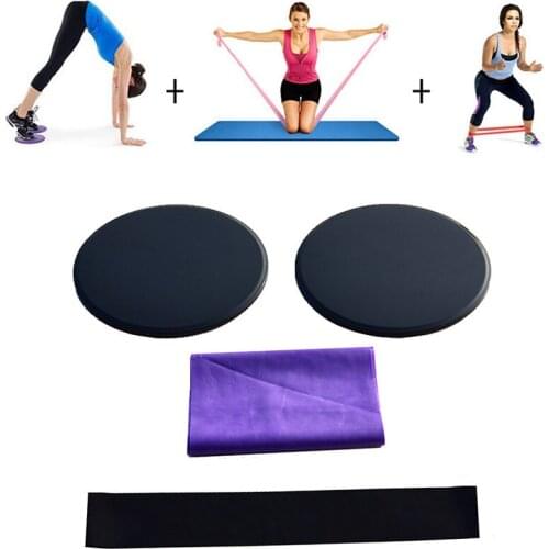 3Pcs Yoga Gliding Disc Stretch Belt Set Hip Fitness Pulling Strap Pilates Sliding Plate