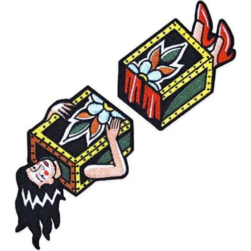 Magic Girl Embroidery Patches Iron on Sticker for Clothes Free Shipping Appliqued Logo for T-shirt Jeans Clothing Accessories