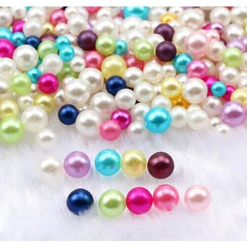 15g Colorful Mixed Round ABS Plastic Beads 2.5-5mm Non-Porous Acrylic Imitation Pearls For Jewelry Making Diy Accessories