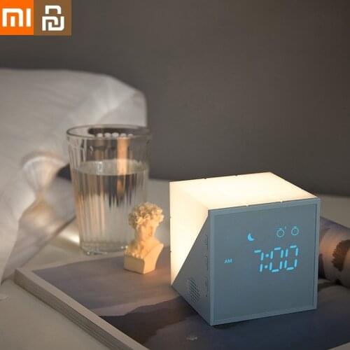 XIAOMI YOUPIN Smart Alarm Clock LED Night Lights Bedroom Bedside Sleeping Digital Sleep Training Alarm 5 Color Night Lamp