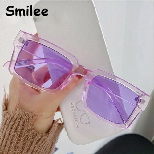 2021 Summer Popular Purple Sunglasses Women Luxury Designer Small Square Sun Glasses Female Vintage Rectangle Glasses 90s Shades