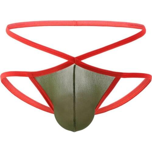 Men Sexy G-string Thongs Gay Men Underwear Solid Ultra-thin Low Waist Panties Underpants Man Bikini Briefs Jockstrap Thong