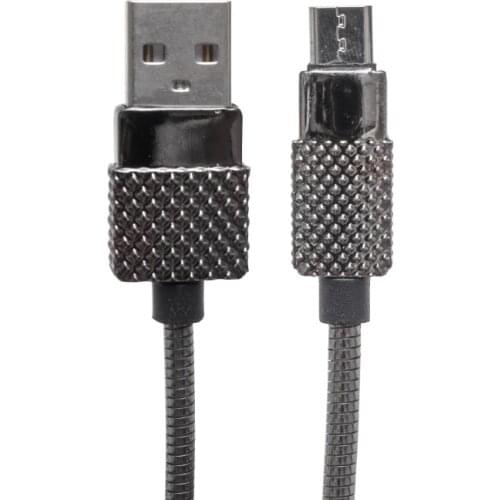 THERE 3 AMPS METAL SPRINGY MICRO USB DATA AND CHARGER CABLE 1 METRE