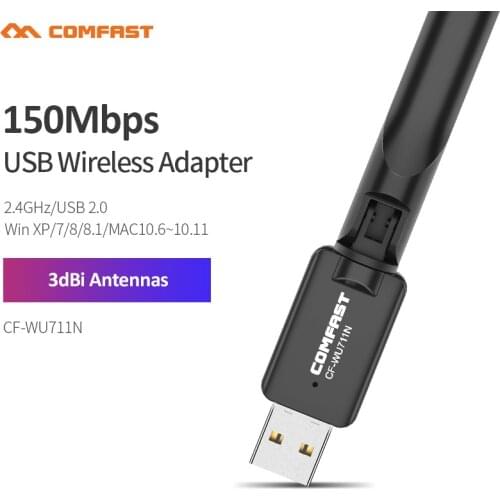 150Mbps USB wifi Dongle Adapter Wireless Network with 802.11N/G/B Antenna 3dBi for WIN XP/7/8/10 MAC OS