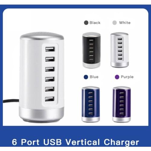 6 USB Mobile Phone Desktop Charger For iPhone Samsung Huawei Charge With Indicator 2.4A Mobile Phone Desktop Power Supply