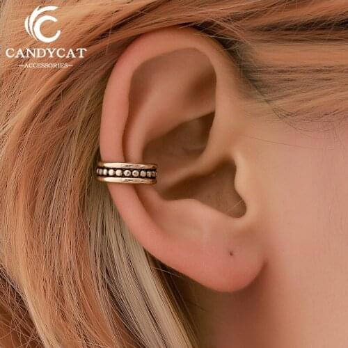 Vintage Creative Hollow Wave Clip Earrings For Women 2019 Statement Simple Distress No Pierced Earring Unisex Fashion Jewelry