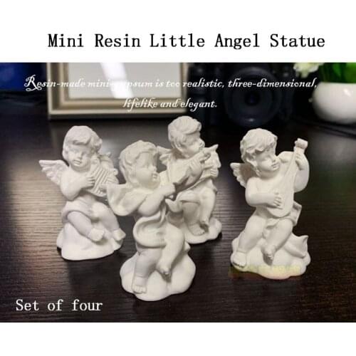 Vintage Resin Miniature Garden Fountain Little Angel Sketch Home Room Desk Figurines Interior Showpiece Kawaii Accessories Decor