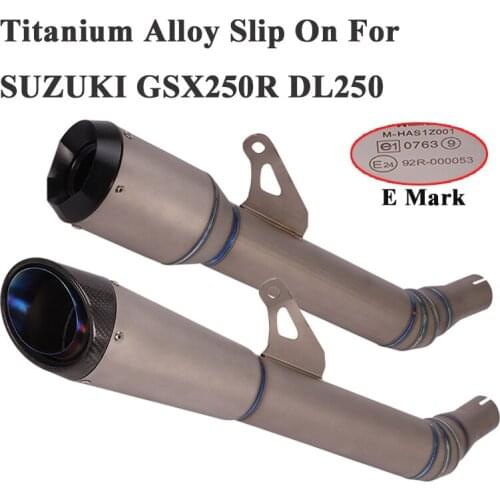Titanium Alloy Motorcycle Exhaust System Escape For SUZUKI GSX250R DL250 GSXR250 Modified Middle Link Pipe Carbon Fiber Muffler
