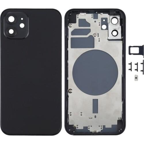 Back Housing Cover with SIM Card Tray & Side Keys & Camera Lens for iPhone 12