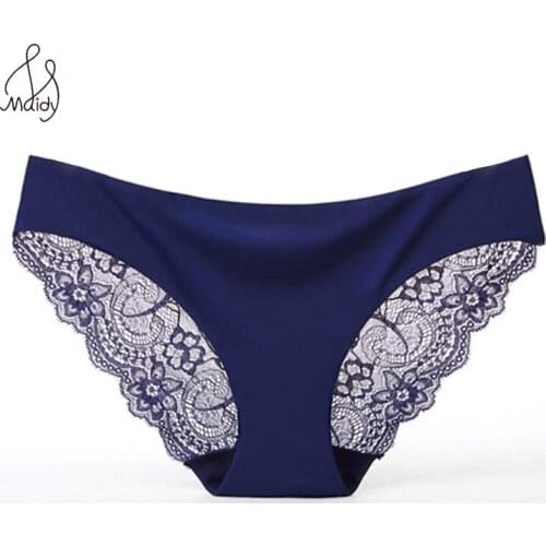 Maidy 3Pcs/Pack Seamless Panties Sexy Lace Pants For Women Transparent Panty Low-Rise Womans Briefs Plus Size S-M-L-XL-2XL