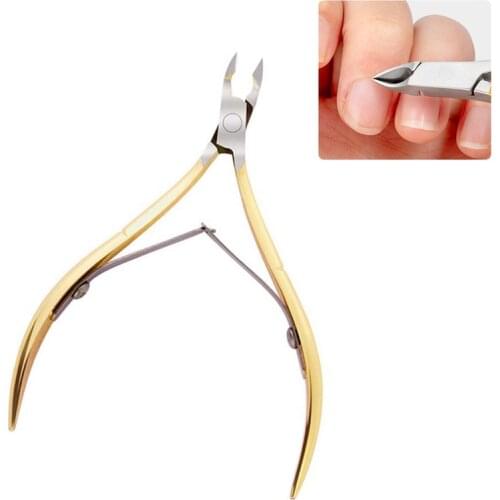 Gold Silver Nail Cuticle Scissor Stainless Steel Tweezer Clipper Dead Skin Remover Nail Art Nipper Cuticle Pusher Manicure Tools